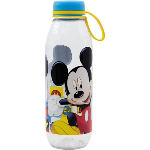 Botella de Mickey Mouse con asa amarilla hecha en tritan de 650 ml