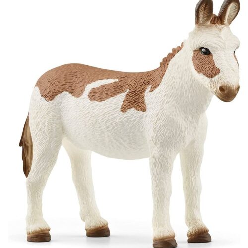Figura burro blanco con manchas en color marrón de Schleich 13961