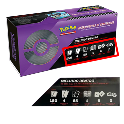 Caja de herramientas entrenador Pokémon 2022 con cartas y accesorios