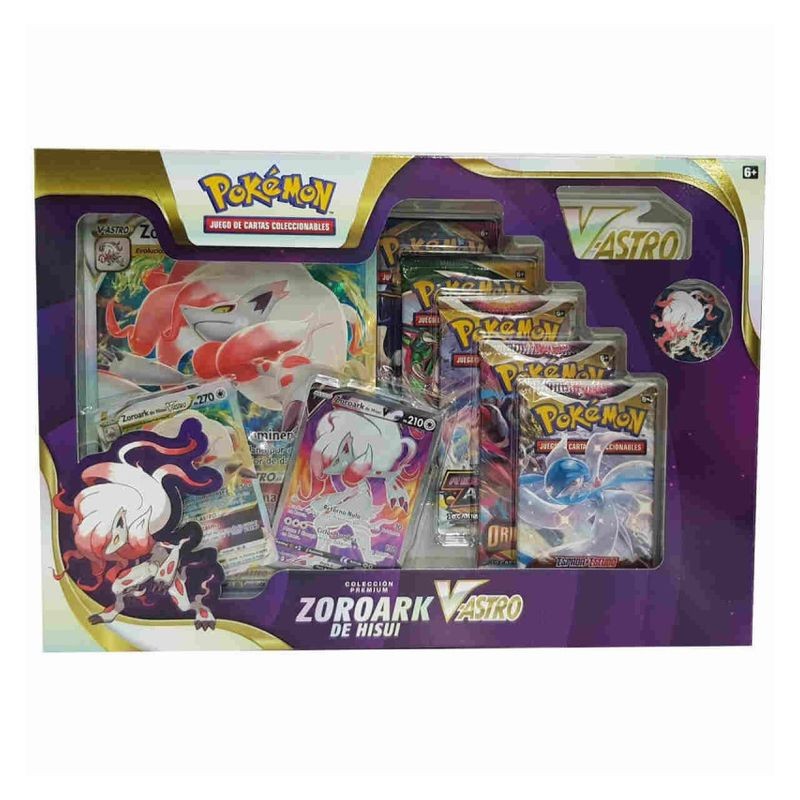 Colección premium Zoroark de Hisui V Astro de Pokémon JCC en español