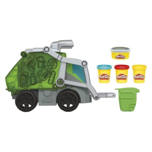 Camión de basura Play-Doh Wheels con cuatro botes de plastilina