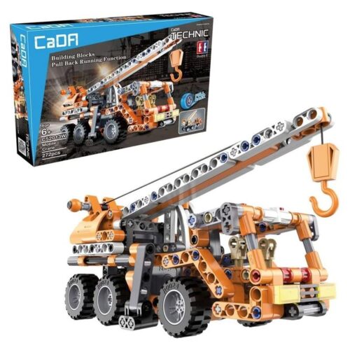 Camión grúa Cada Technic con set construcción en línea y retrofricción