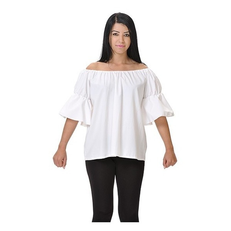 Camisa blanca de mujer disfraz tabernera de talla única