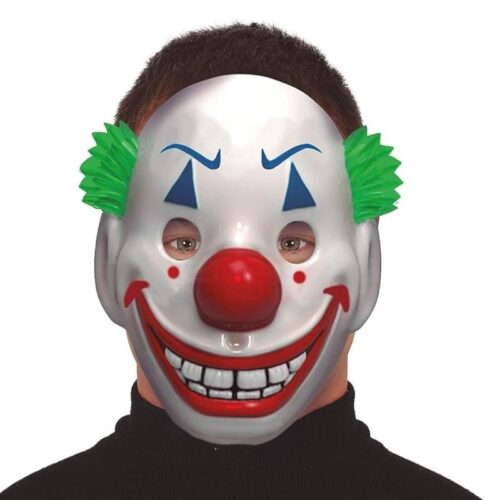 Careta Halloween modelo payaso sonriente con pinturas multicolor PVC