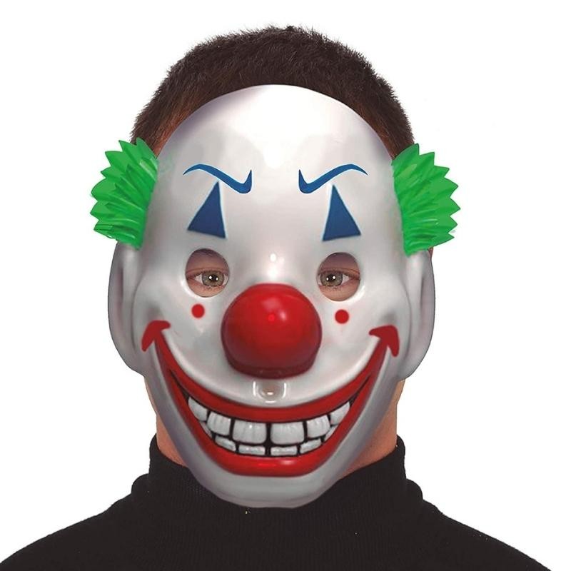 Careta Halloween modelo payaso sonriente con pinturas multicolor PVC