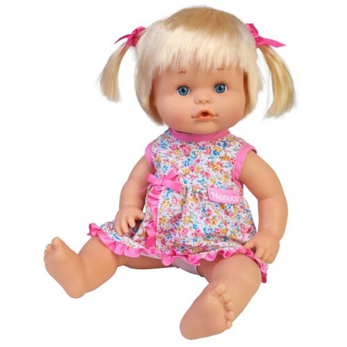 Muñeca Nenuco Caucásica rubia colección del mundo con lazos rosa