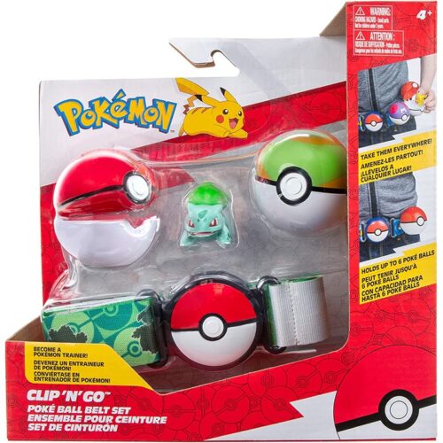 Cinturón Pokemon con bulbasur Pokeball y Nido Ball Clip and GO