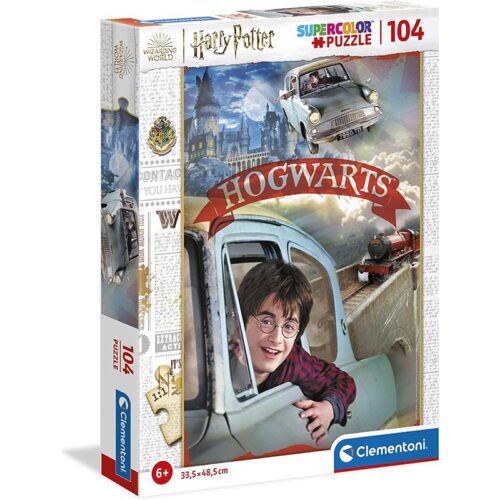 Puzzle infantil 104 piezas de Harry Potter de viaje en coche volador