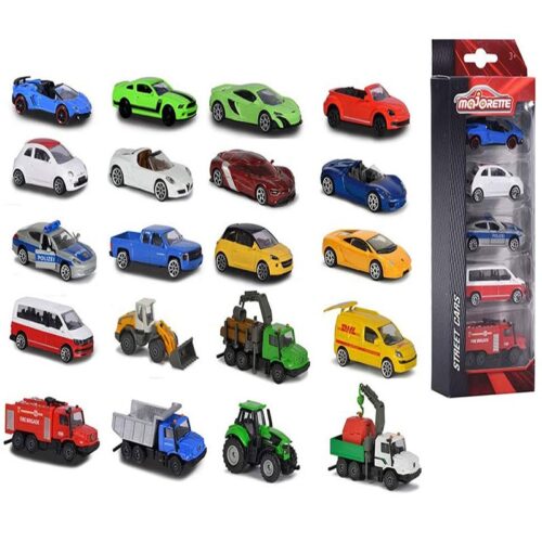 Pack 5 coches metalicos de Majorette escala 1:64, modelos surtidos