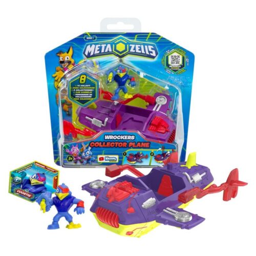 Pack de nave morada con personaje Coortis de Metazells serie 1