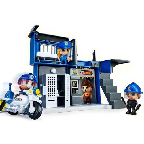 Comisaria de Pinypon Action que incluye figura de policia y moto
