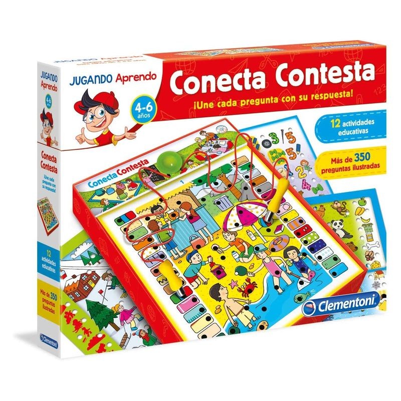Conecta contesta juego electrónico con 12 actividades educativas