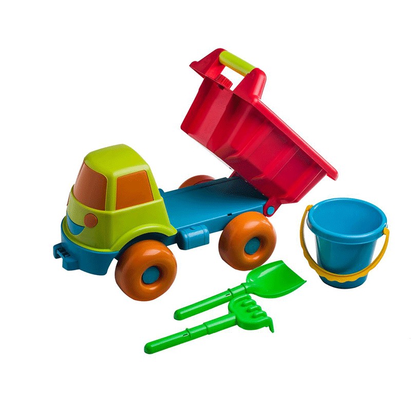 Conjunto Happy camión con remolque y cubo con accesorios de Jisa