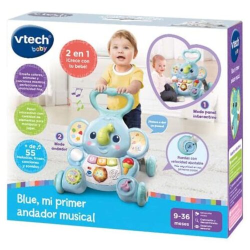 Mi primer correpasillos andador musical interactivo azul para bebés