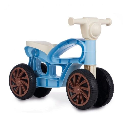 Moto correpasillos mini sport vintage de color azul con 4 ruedas