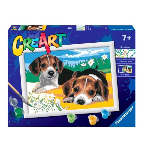 CreArt Cachorros Beagle Juego Creativo para Pintar con Pincel y Marco