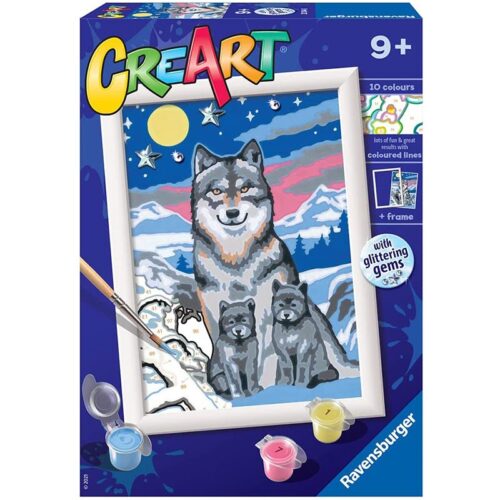 CreArt Lobos bajo la Luna kit de pintura para pintar por números 16784