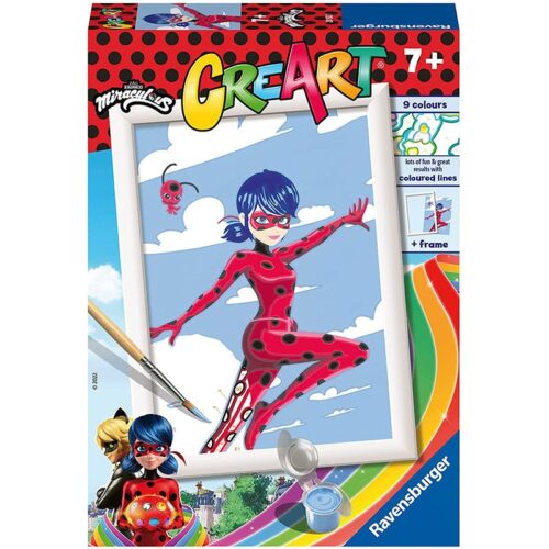 CreArt Miraculous personaje Ladybug set de pinturas al agua con marco