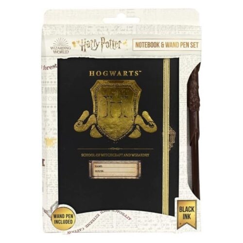 Cuaderno de notas con varita bolígrafo Harry Potter edición Hogwarts