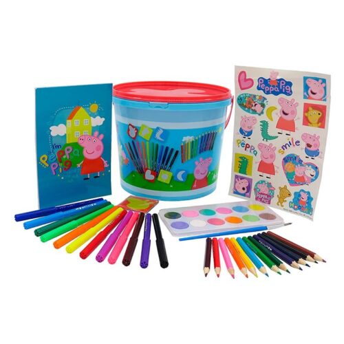 Peppa Pig Cubo Actividades Dibujo con 46 Piezas para Pintar y Colorear