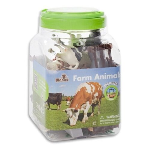 Cubo de treinta figuras de animales de granja Wenno 6603