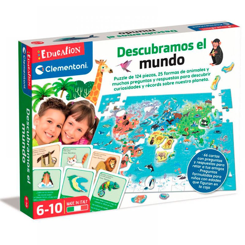 Puzzle de 124 piezas Descubramos el mundo con preguntas de animales