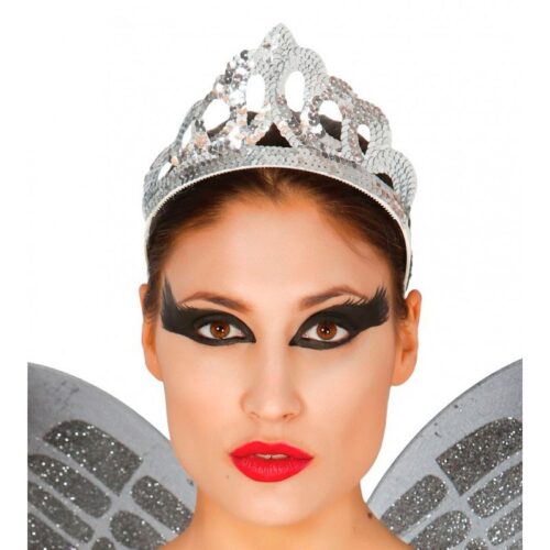 Diadema de color plata adornado con lentejuelas para disfraces