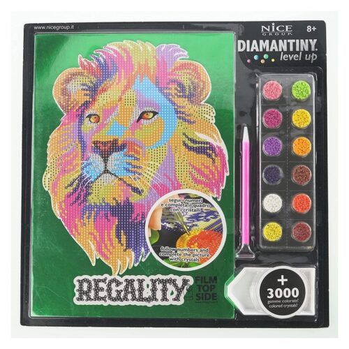 Diamantiny Level Up juego de perlitas crea el mosaico del león