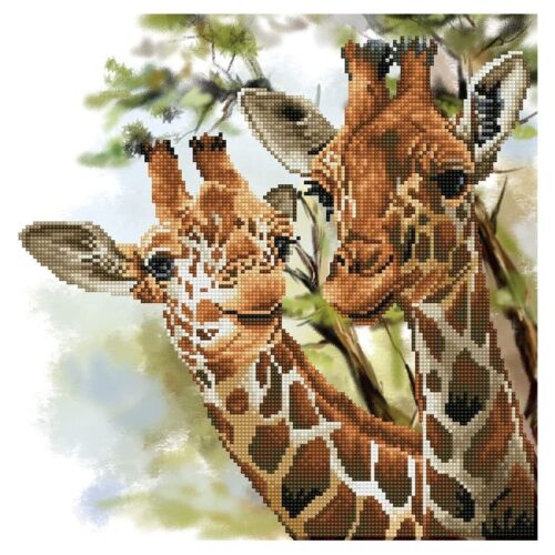 Kit de manualidades Diamond Dotz modelo cuadro de jirafas en 5D