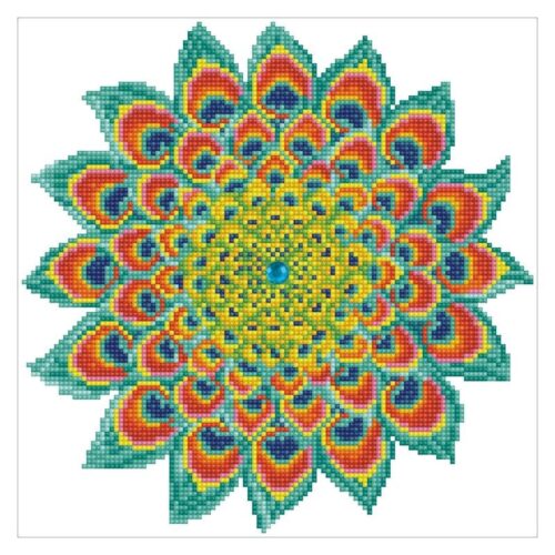Kit de manualidades Diamond Dotz modelo Pavo Real Mandala