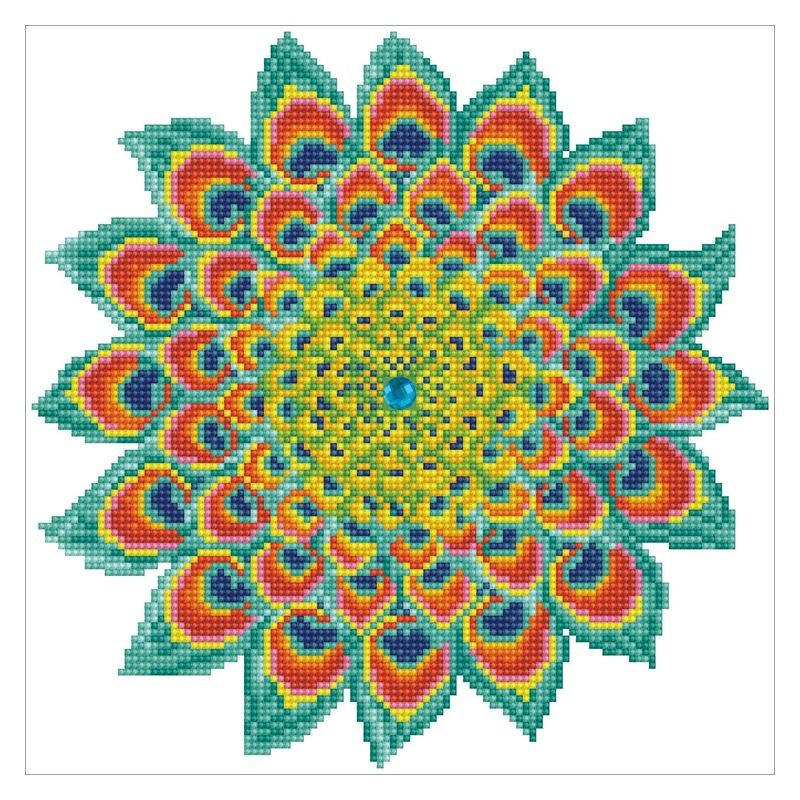 Kit de manualidades Diamond Dotz modelo Pavo Real Mandala