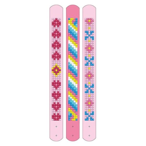 Kit de manualidades Diamond Dotz pack rosa con pulseras brillantes
