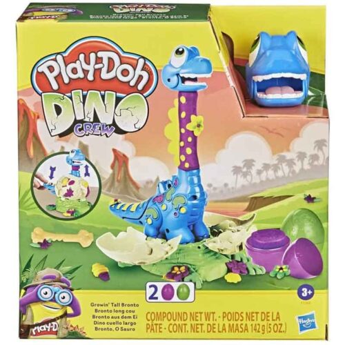 PlayDoh Dino Crew brontosaurio cuello largo con 2 huevos de plastilina