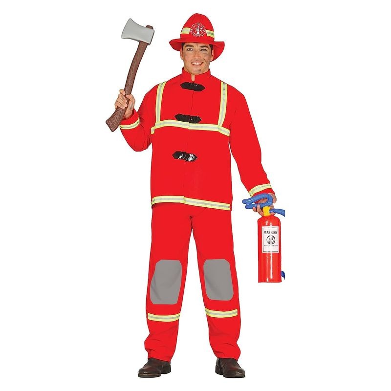 Disfraz de bombero para adultos talla 52-54 con sombrero Guirca 84323