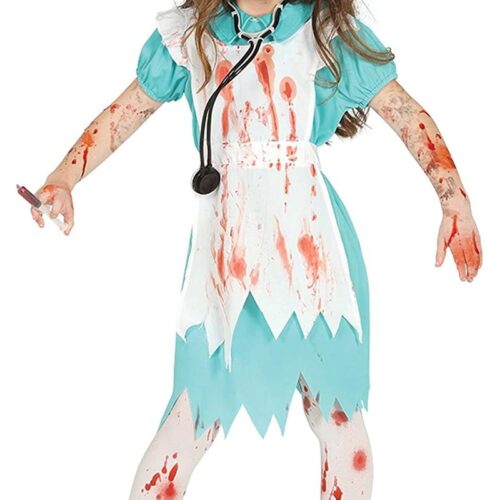 Disfraz infatil Enfermera Zombie para carnavel y Halloween 10-12 años