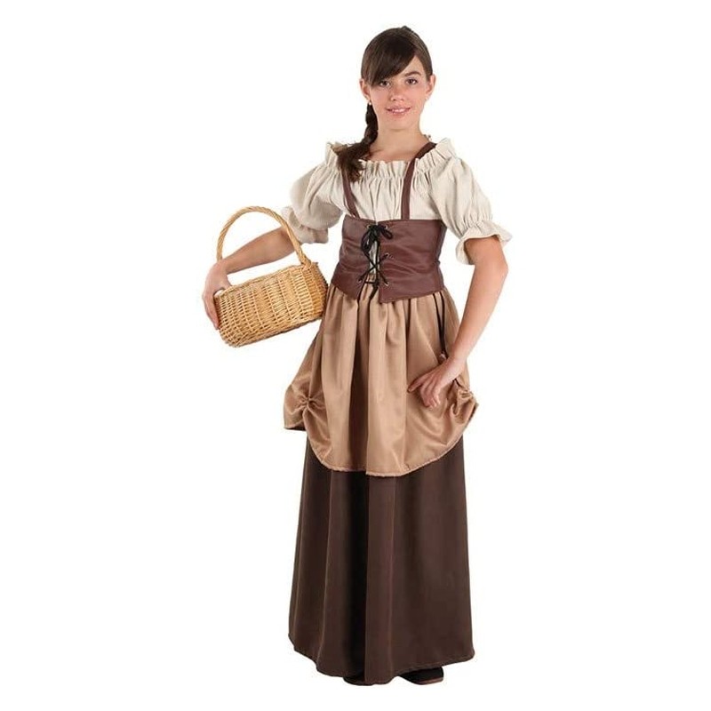 Disfraz infantil de niña hortelana medieval talla 4-6 años