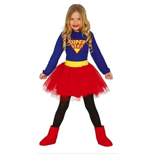 Disfraz infantil de niña Super Hero con tull rojo talla 5-6 años