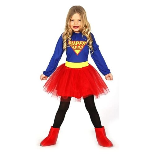 Disfraz infantil de niña Super Hero con tull rojo talla 10-12 años