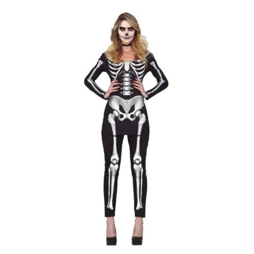 Disfraz mono de mujer esqueleto para Halloween de talla L