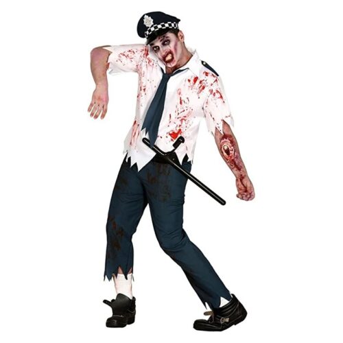 Disfraz de adulto polícia zombie para Halloween con accesorios talla L