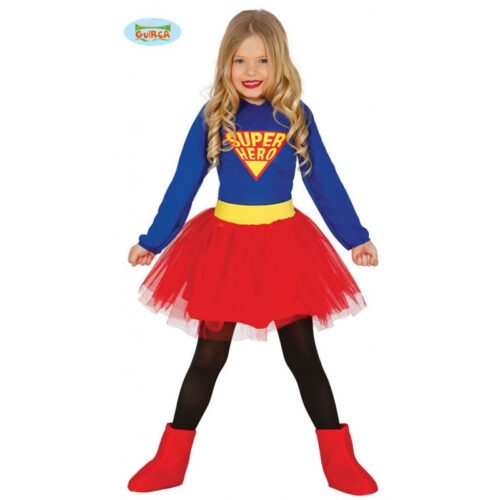 Disfraz Super Hero infantil vestido chica talla 7 a 9 años de Guirca