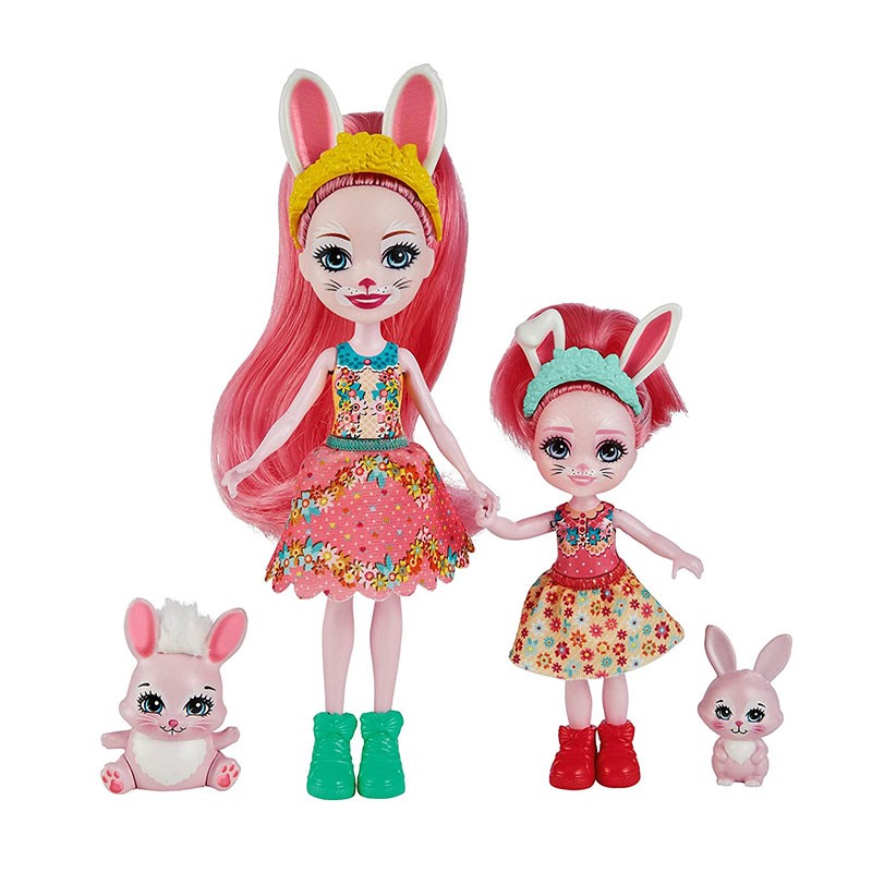 Set Enchantimals muñecas Bree y Bedelia Bunny con mascotas conejitos