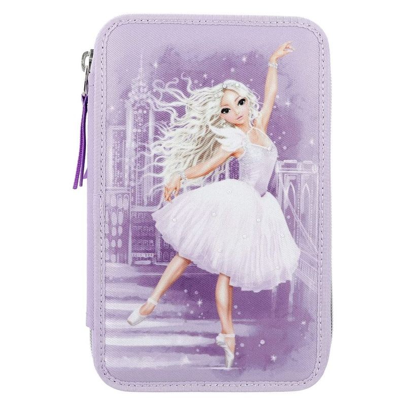 Estuche morado con 3 compartimentos Ballet de Top Model 12249