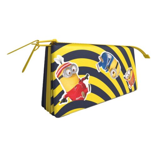 Estuche portatodo de Minions con tres compartimentos y personajes