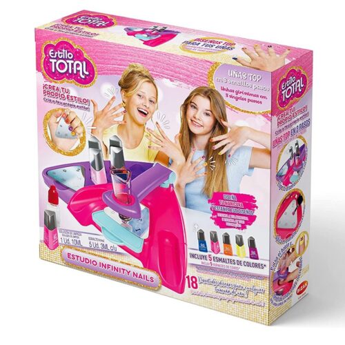 Estudio de uñas Infinity Estilo Total con 18 diseños y 5 esmaltes