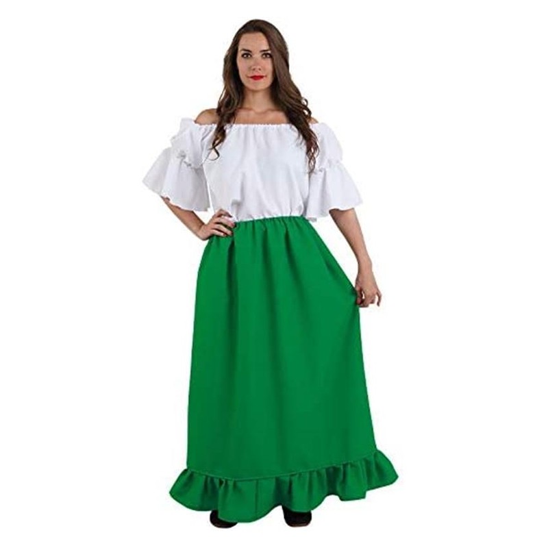 Falda medieval para disfraz de mujer verde talla 48