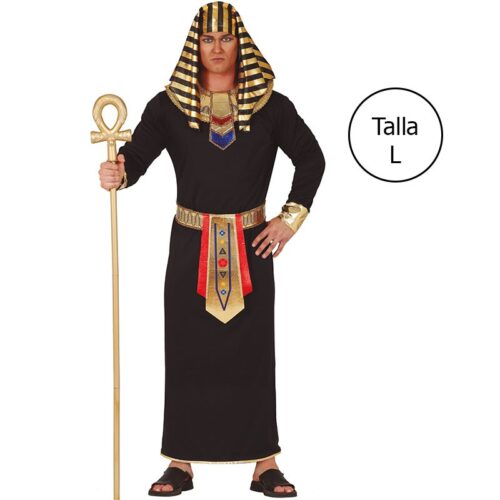 Disfraz adulto de faraón egipcio talla L con túnica y gorro dorado