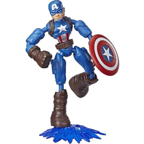 Figura de acción Capitán América Marvel Bend and Flex 15 cm de Hasbro