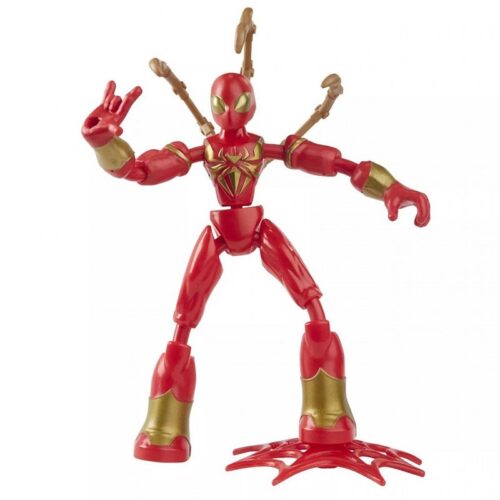 Figura de acción Iron Spider de Marvel Bend and Flex 15 cm de Hasbro