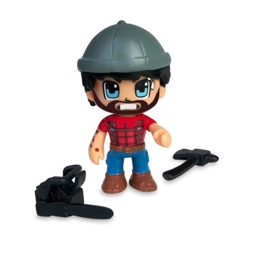 Figura Pinypon Action de leñador con sierra y hacha. Famosa 34568